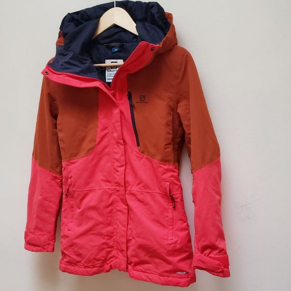 Salomon QST Pink/Brown Snow Jacket - Picture 4 of 14